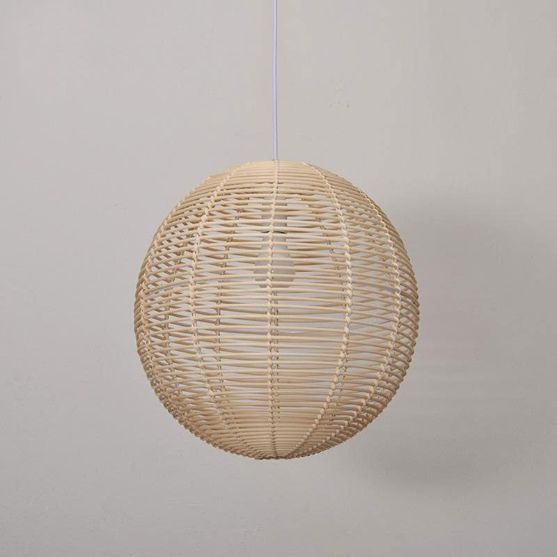 Wicker Rattan Ball Globe Sphere Shade Pendant Light By Artisan Living-2