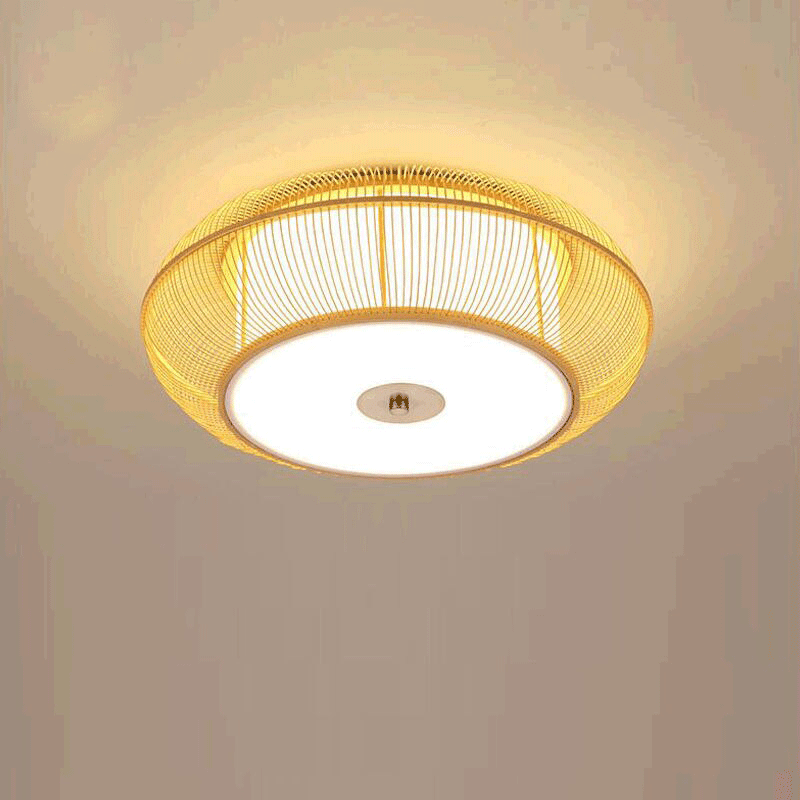 Bamboo Wicker Ceiling Light Fixture By Artisan Living-5