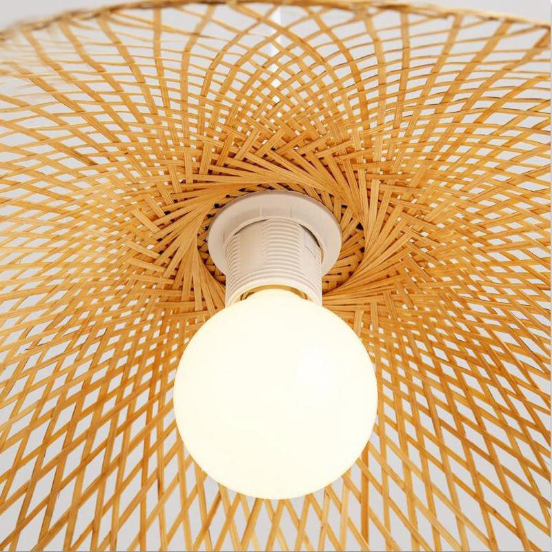 Bamboo Wicker Rattan Umbrella Pendant Light By Artisan Living-4