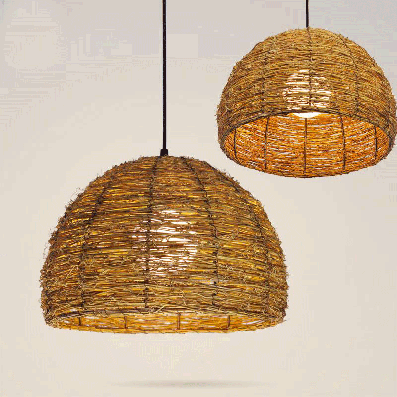 Wicker Rattan Lantern Lampshade Pendant Light By Artisan Living-3