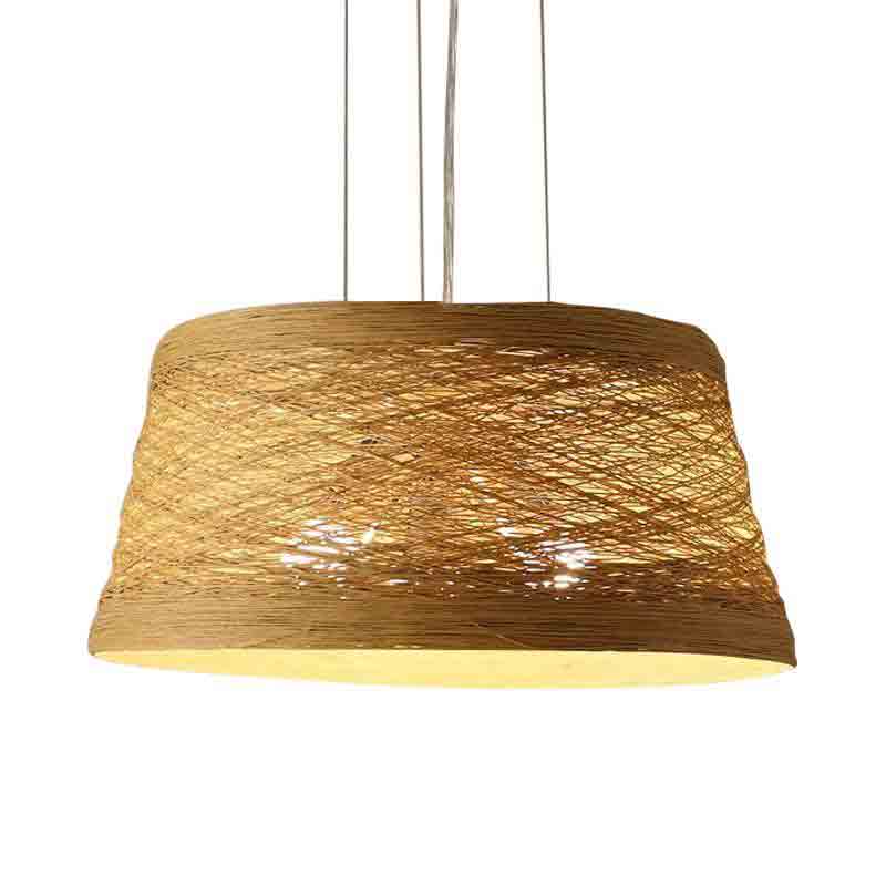 White Yellow Wicker Rattan Lampshade Pendant Light By Artisan Living-6