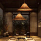 Wicker Rattan Straw Hat Shade Pendant Light By Artisan Living-7