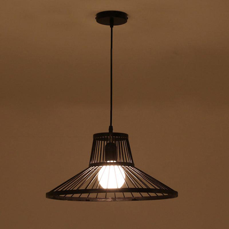 Bamboo Wicker Rattan Shade Cap Pendant Light By Artisan Living-4
