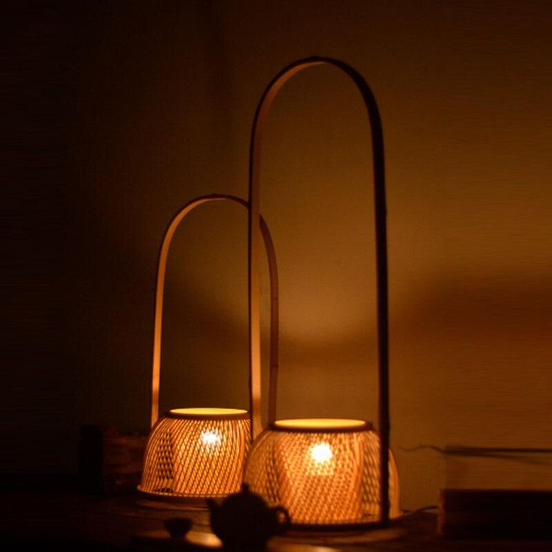 Bamboo Wicker Rattan Shade Desk Table Lamp By Artisan Living-11