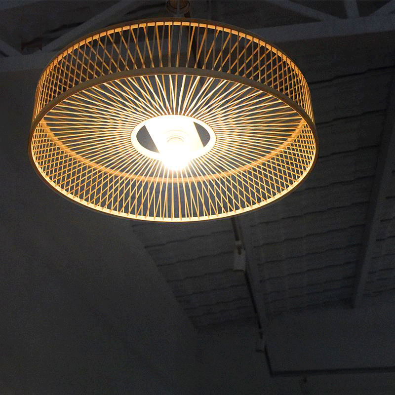 Bamboo Rustic Asian Pendant Lamp-2