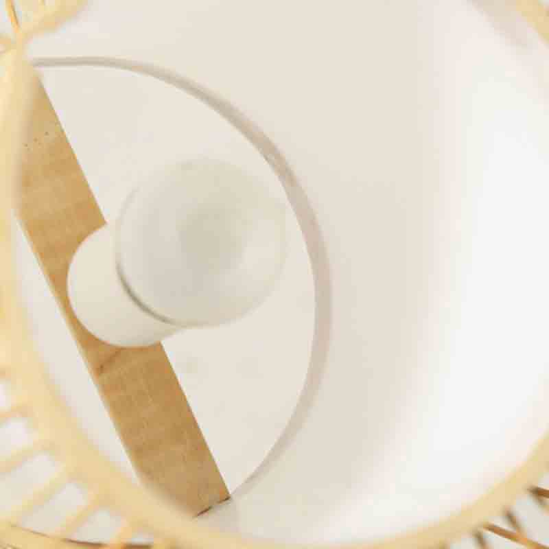 Round Bamboo Wicker Rattan Shade Cover Pendant Light By Artisan Living-2