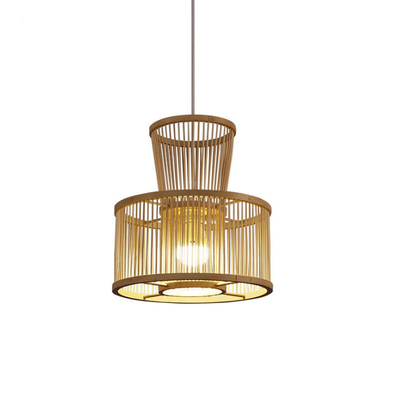 Bamboo Wicker Rattan Rod Pendant Light By Artisan Living-3