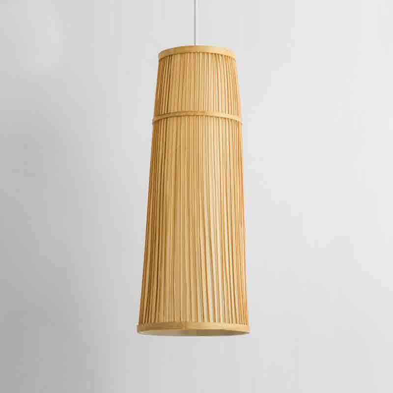 Long Bamboo Wicker Rattan Cage Pendant Light By Artisan Living-2