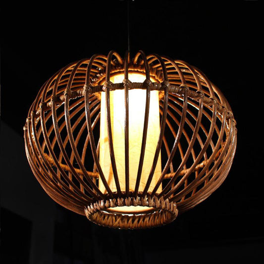 Wicker Rattan Lantern Shade Pendant Light By Artisan Living | ModishStore | Pendant Lamps
