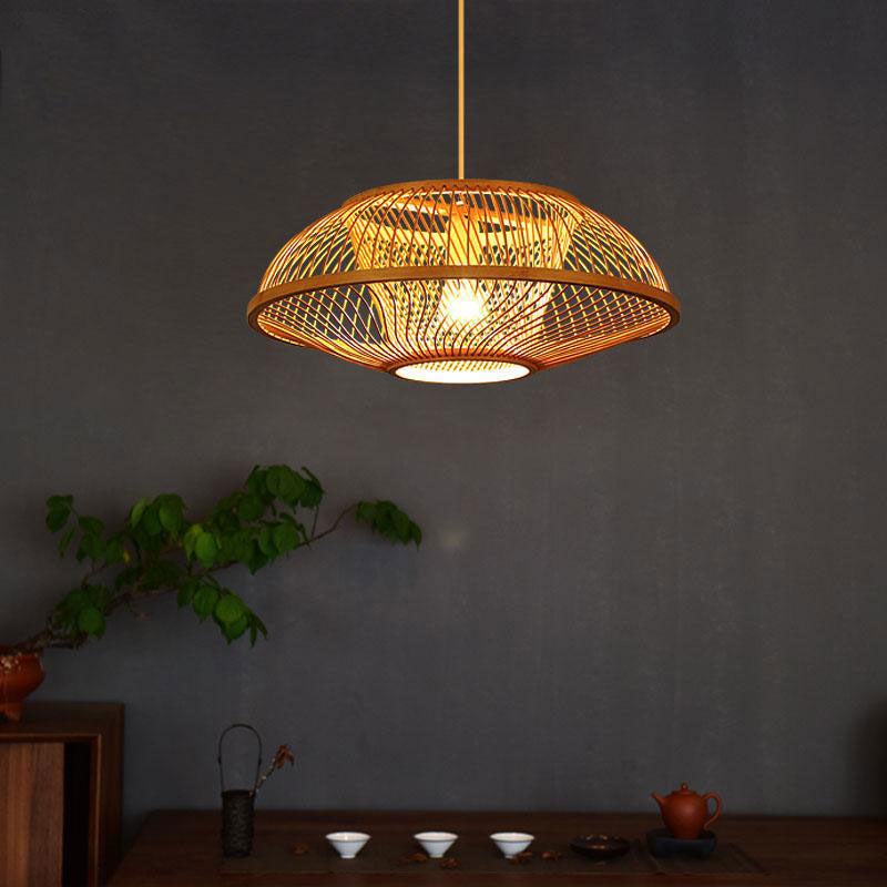 Bamboo Wicker Rattan Embryo Shade Pendant Light By Artisan Living-6