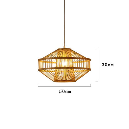 Bamboo Rattan Lantern Pendant Light By Artisan Living-8