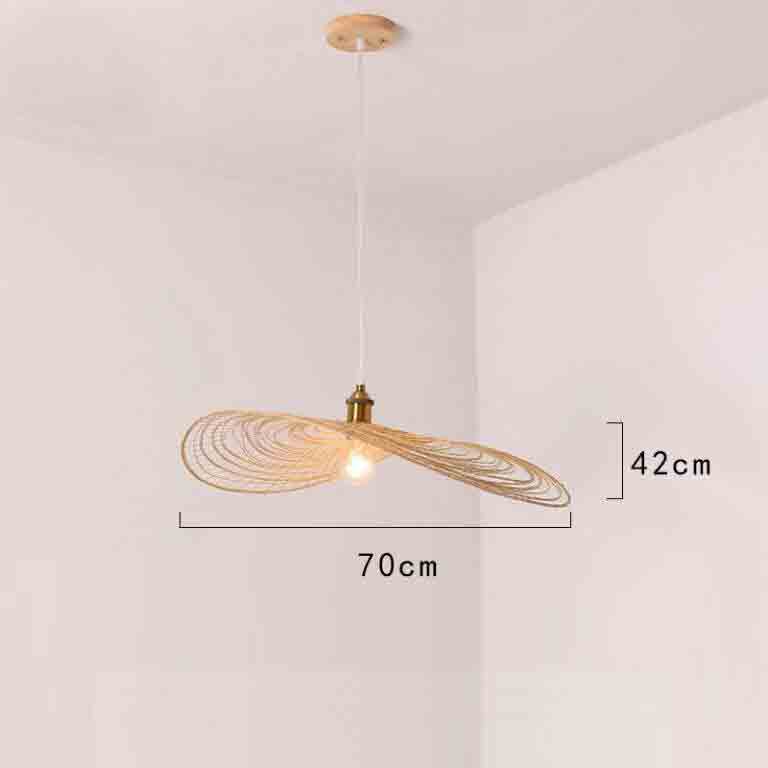 Bamboo Wicker Rattan Cap Pendant Light By Artisan Living-3