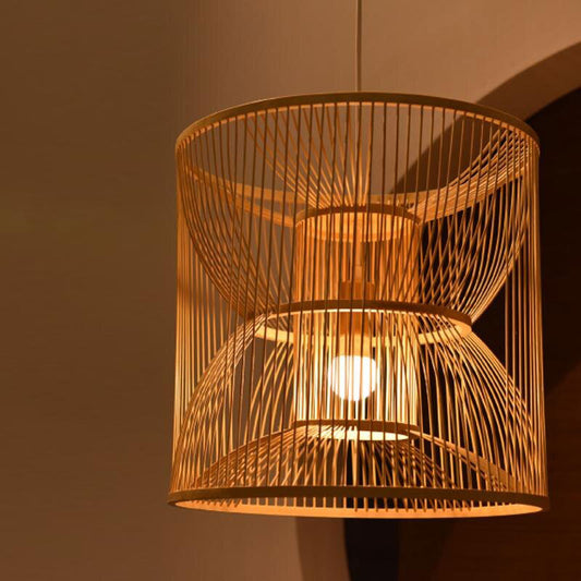 Bamboo Wicker Rattan Pendant Light By Artisan Living-12247 | ModishStore | Pendant Lamps
