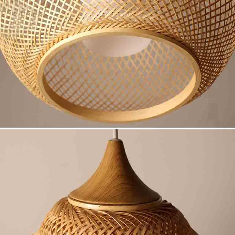 Bamboo Wicker Rattan Calabash Pendant Light By Artisan Living-3