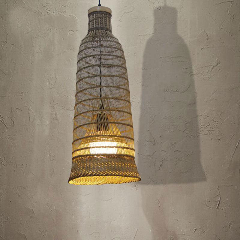 Bamboo Wicker Rattan Pendant Light By Artisan Living-12126-4
