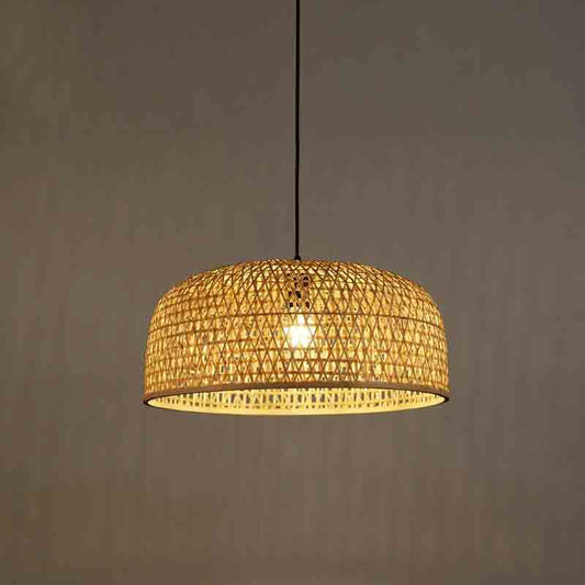 Bamboo Wicker Rattan Shade 50cm Pendant Lighting By Artisan Living | ModishStore | Pendant Lamps