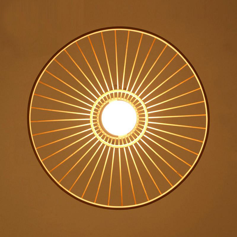 Bamboo Wicker Rattan Shade Cap Pendant Light By Artisan Living-3
