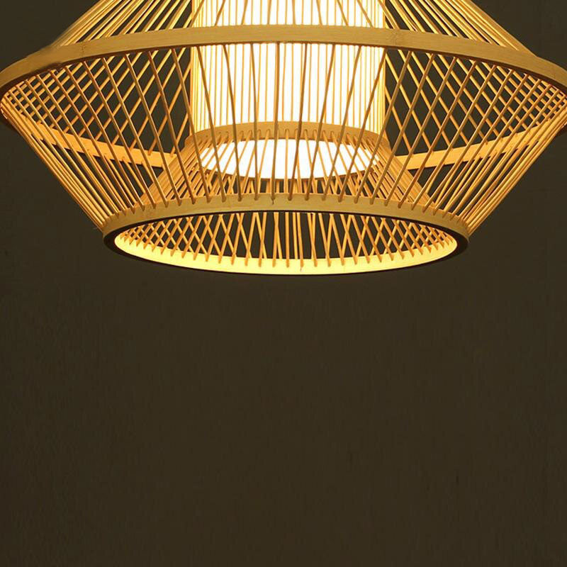 Bamboo Wicker Vine Rattan Shade Pendant Light By Artisan Living-2