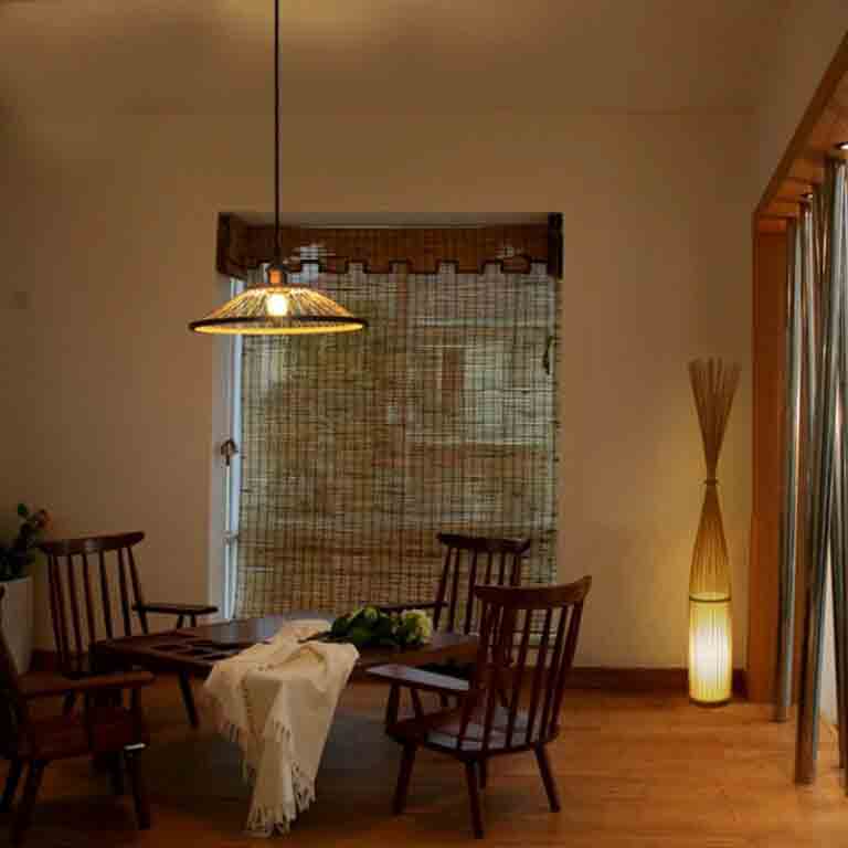 Bamboo Wicker Rattan Office Pendant Light By Artisan Living-5