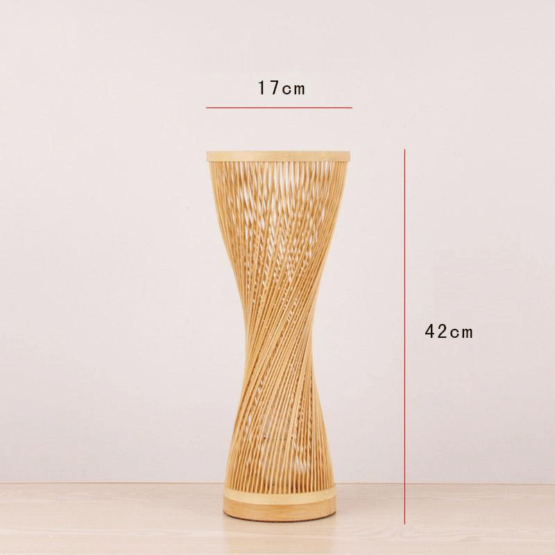 Bamboo Wicker Rattan Spire Vase Table Lamp by Artisan Living-5
