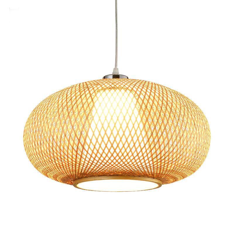 Bamboo Wicker Rattan Lantern Pendant Light By Artisan Living-2
