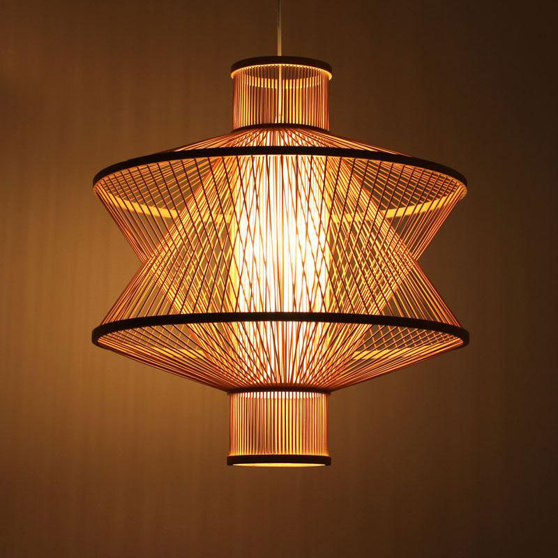 Bamboo Wicker Rattan Plane Shade Pendant Light By Artisan Living-5