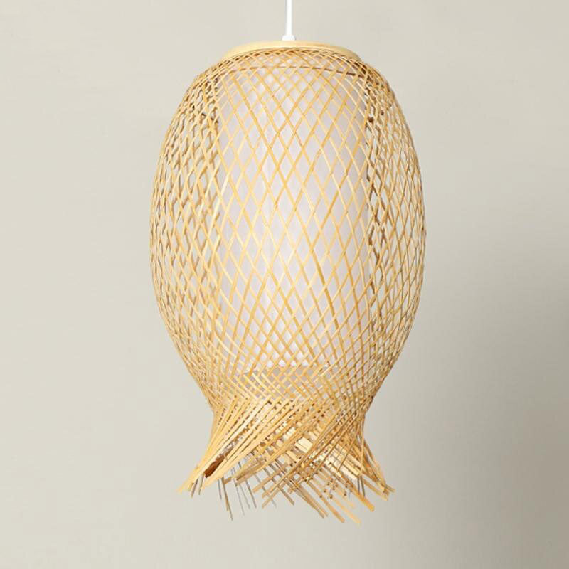 Bamboo Wicker Rattan Shade Pendant Light By Artisan Living-3