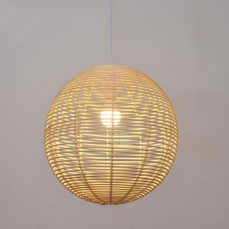 Wicker Rattan Ball Globe Sphere Shade Pendant Light By Artisan Living-3