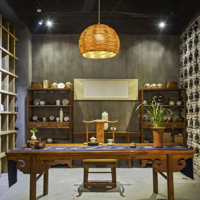 Wicker Rattan Shade Pendant Light By Artisan Living | ModishStore | Pendant Lamps