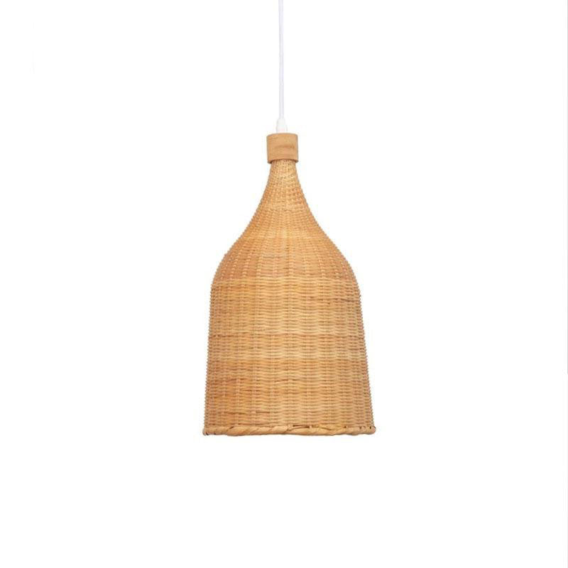 Bamboo Wicker Rattan Basket Shade Pendant Light By Artisan Living-2