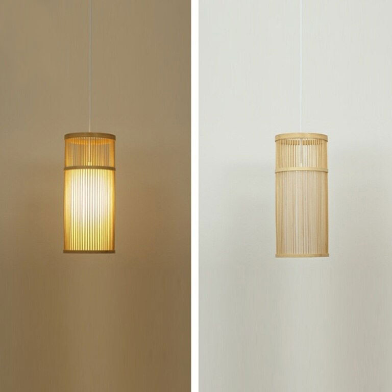 Bamboo Wicker Rattan Tube Pendant Light By Artisan Living-3
