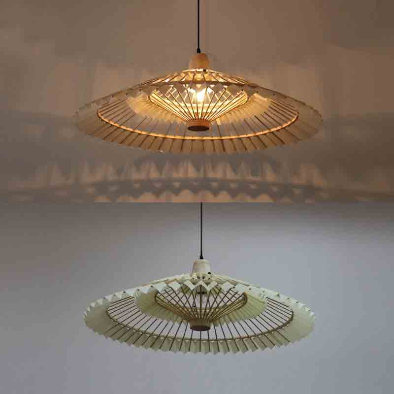 Bamboo Wicker Rattan Umbrella Pendant Light By Artisan Living-12337-3