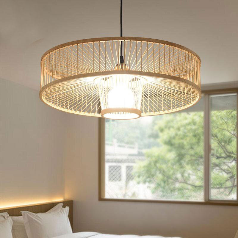 Bamboo Wicker Rattan Pendant Light By Artisan Living-AL12262-7