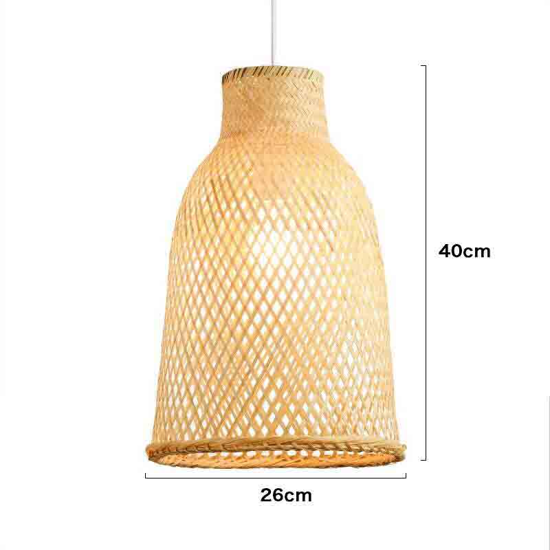 Bamboo Wicker Rattan Lantern Shade Pendant Light By Artisan Living-12299-3