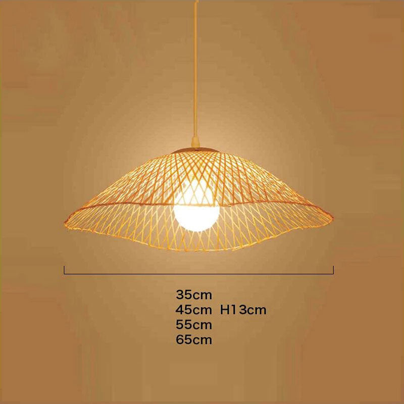 Bamboo Wicker Rattan Umbrella Pendant Light By Artisan Living-5