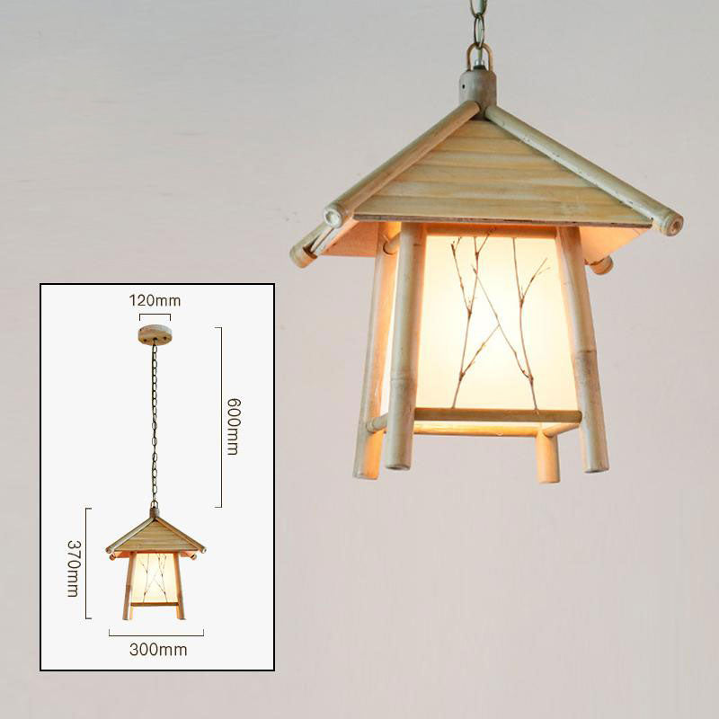Bamboo House Shade Pendant Light By Artisan Living-7