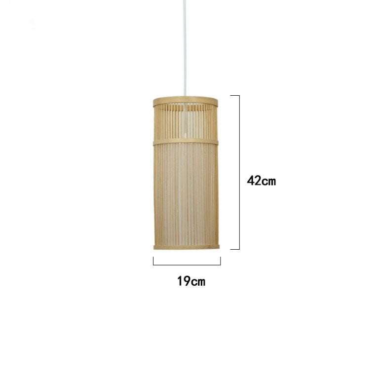 Bamboo Wicker Rattan Tube Pendant Light By Artisan Living-7