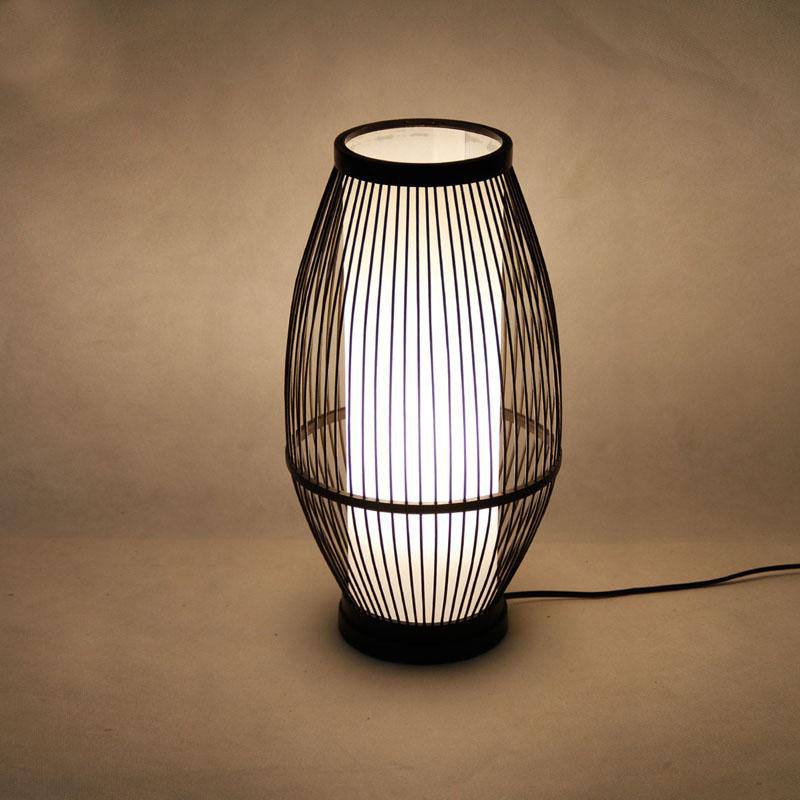 Bamboo Wicker Rattan Tambour Table Lamp By Artisan Living-5