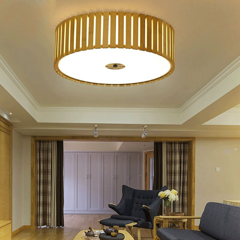 LED Bamboo Round Ceiling Light By Artisan Living-6