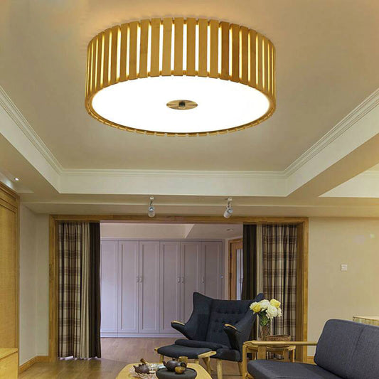 LED Bamboo Round Ceiling Light By Artisan Living | ModishStore | Ceiling Lamps
