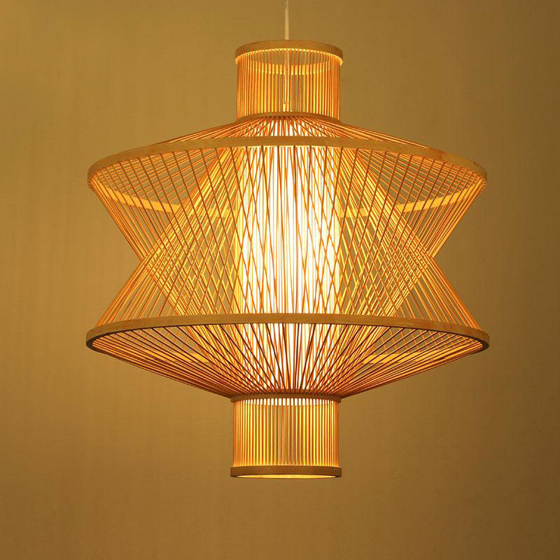 Bamboo Wicker Rattan Plane Shade Pendant Light By Artisan Living-4