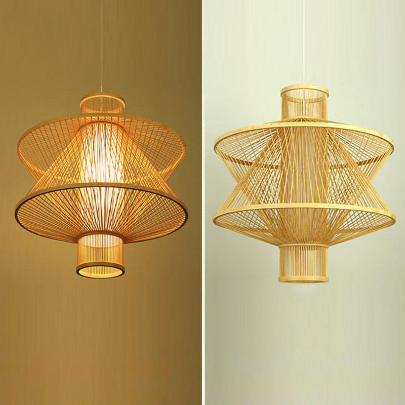 Bamboo Wicker Rattan Plane Shade Pendant Light By Artisan Living-3