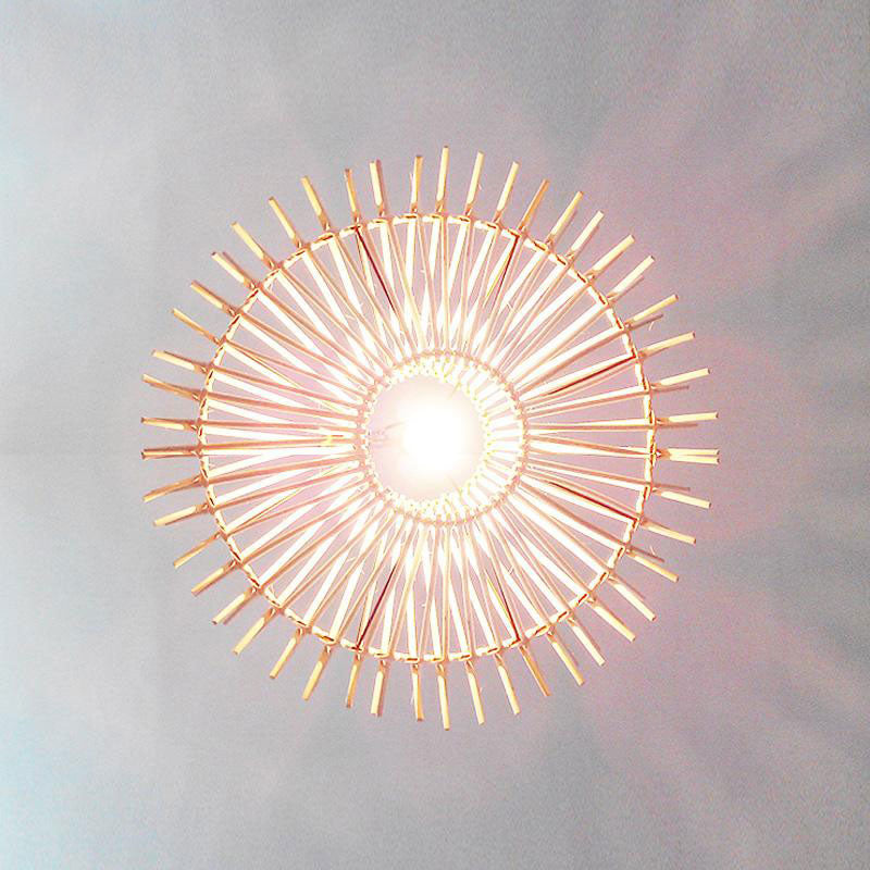 Wicker Rattan Hedgehog Lampshade Pendant Light By Artisan Living-4