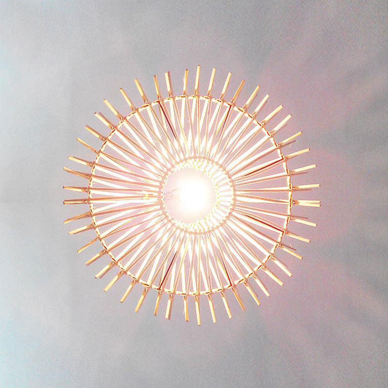 Wicker Rattan Hedgehog Lampshade Pendant Light By Artisan Living-4