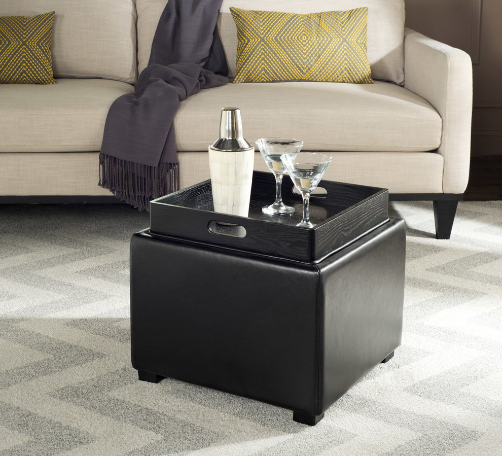 Safavieh Bobbi Tray Storage Ottoman | Ottomans | Modishstore - 1