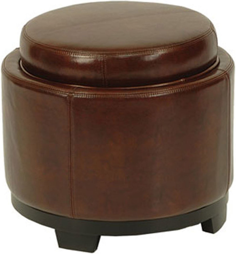 Safavieh Round Storage Tray Ottoman | Ottomans | Modishstore - 25