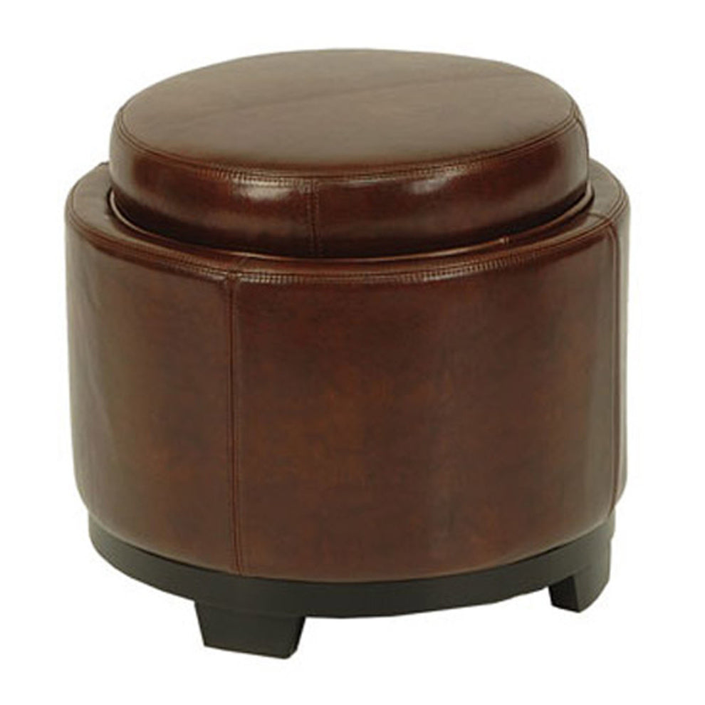Safavieh Round Storage Tray Ottoman | Ottomans | Modishstore - 31