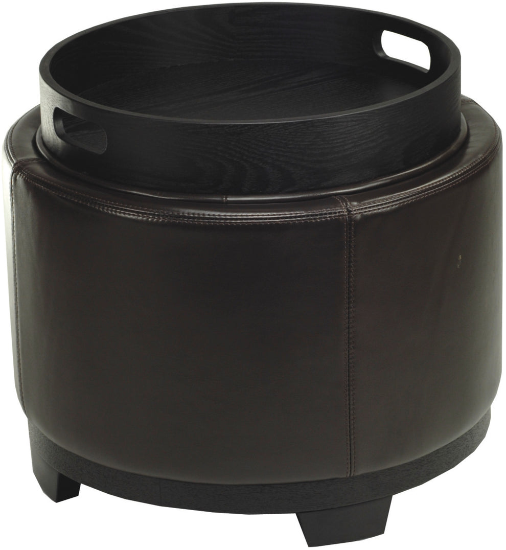 Safavieh Round Storage Tray Ottoman | Ottomans | Modishstore - 40