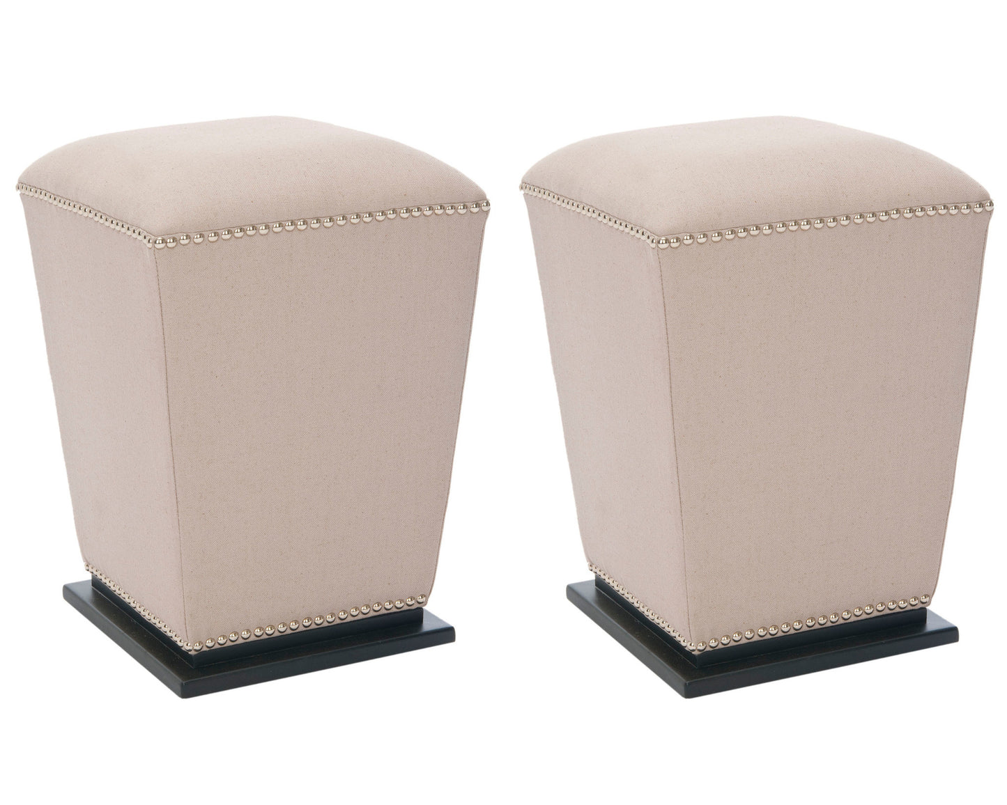 Safavieh Mason Ottoman Beige Fabric (Set Of 2) | Ottomans | Modishstore - 1