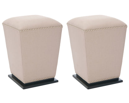 Safavieh Mason Ottoman Beige Fabric (Set Of 2) | Ottomans | Modishstore - 1